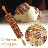 Wooden Embossing Rolling Pin Cookies