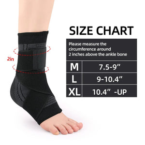 2pcs Ankle Support Brace, Breathable Ankle Compression Sleeve with Adjustable Wrap,Elastic Ankle Braces Stabilizer for Plantar