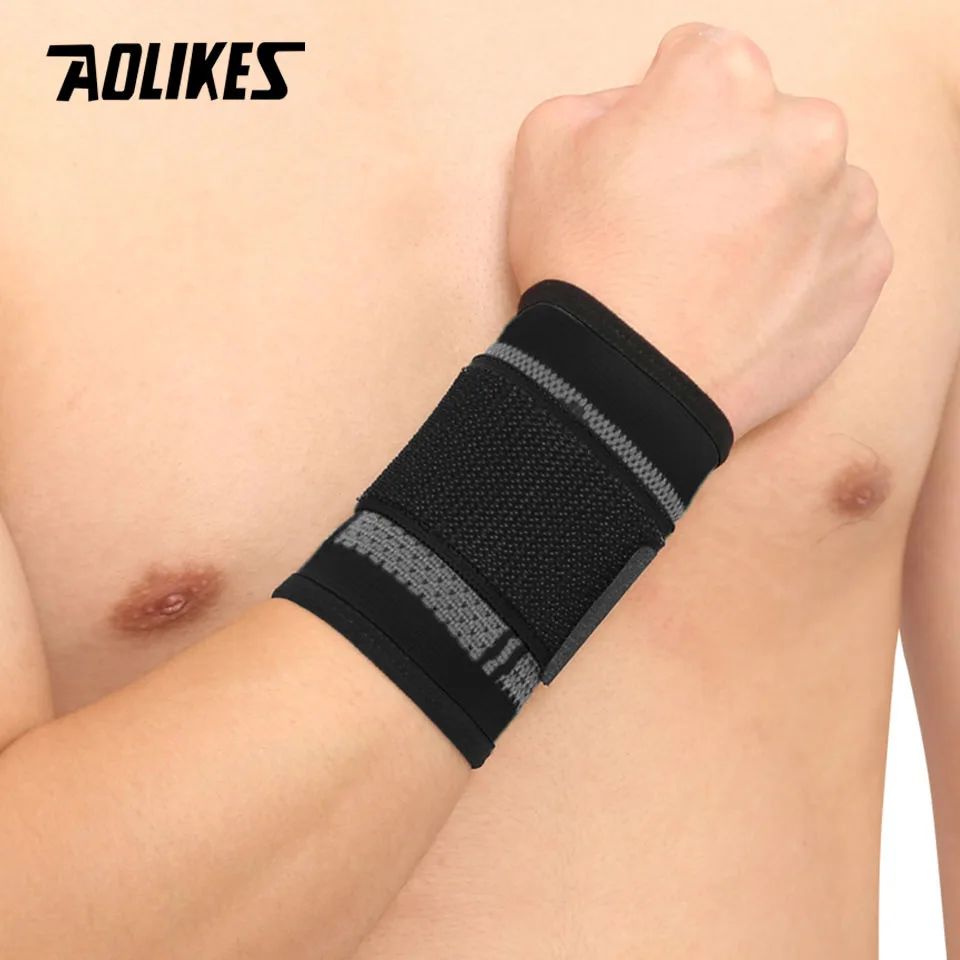 AOLIKES 1PCS 3D Weaving Pressurized Straps Fitness Wristband Crossfit Gym Powerlifting Wrist Support Brace Bandage Hand Wraps