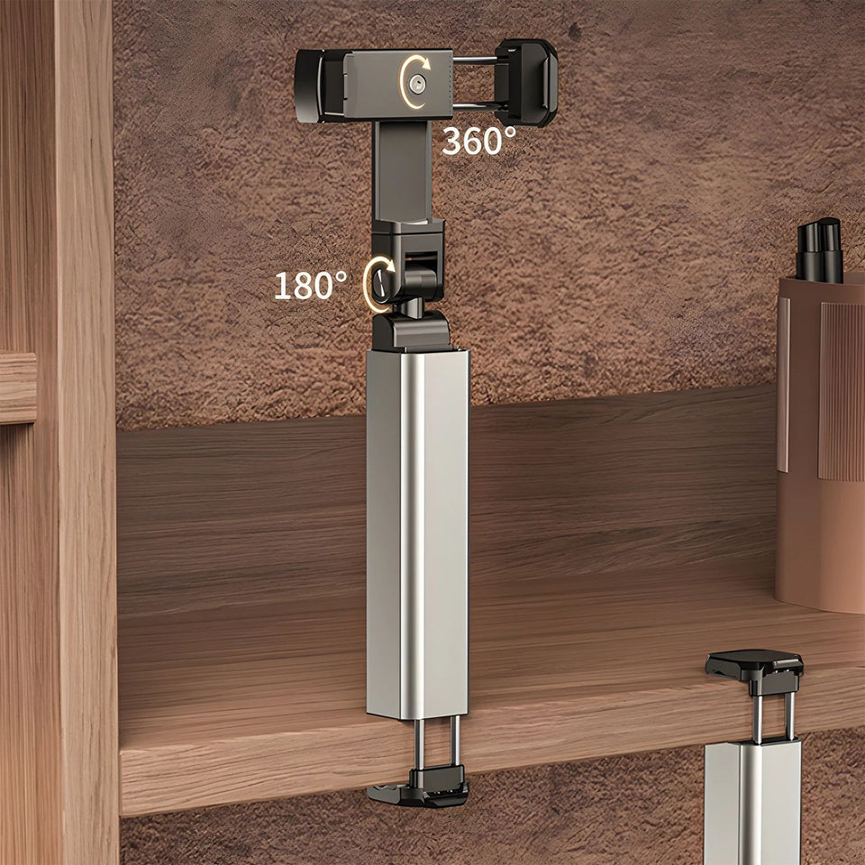 Portable Travel Phone Holder Desktop Adjustable Rotatable Cellphone Stands for Airplane Flight Train Foldable Seat Bracket