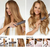 2 in 1 Hair Straightener And Curler Tourmaline Ceramic Twisted Flat Iron Straightening And Curling With LCD For Hair Styling