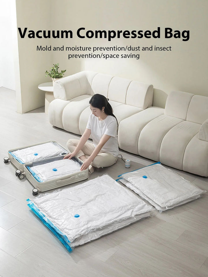 Vacuum Compression Bags Wardrobe Organizer Space Saving Vacuum Seal Bag for Clothes Quilts Bedding Blanket Home Storage Bag Pump
