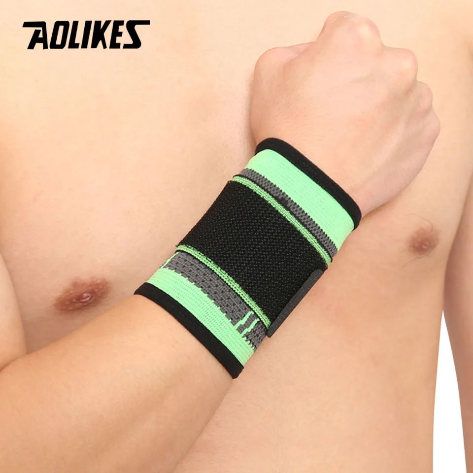 AOLIKES 1PCS 3D Weaving Pressurized Straps Fitness Wristband Crossfit Gym Powerlifting Wrist Support Brace Bandage Hand Wraps