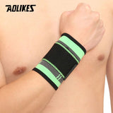 AOLIKES 1PCS 3D Weaving Pressurized Straps Fitness Wristband Crossfit Gym Powerlifting Wrist Support Brace Bandage Hand Wraps