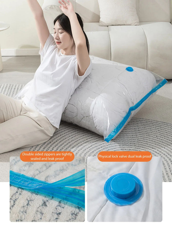 Vacuum Compression Bags Wardrobe Organizer Space Saving Vacuum Seal Bag for Clothes Quilts Bedding Blanket Home Storage Bag Pump