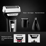 Kemei Multi-functional Waterproof 3 In 1 Grooming kit Cutter Head USB Beard Men Razor Nose Hair Trimming Electric Shaver KM-6559