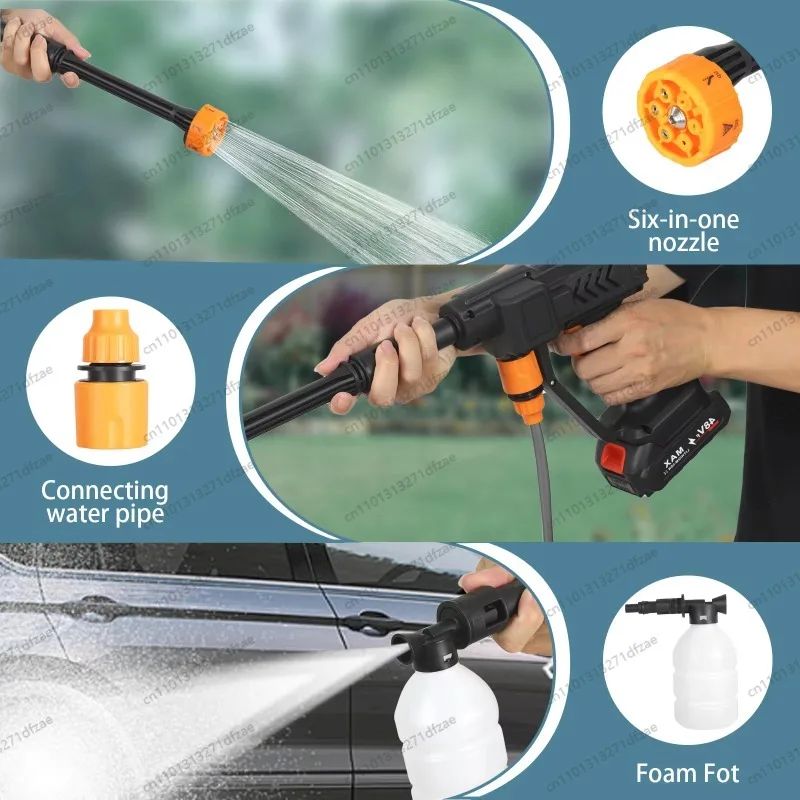 Cordless Electric Car Washer 24V 36V High Pressure Portable Lithium Battery Water Spray Gun for Wireless Cleaning