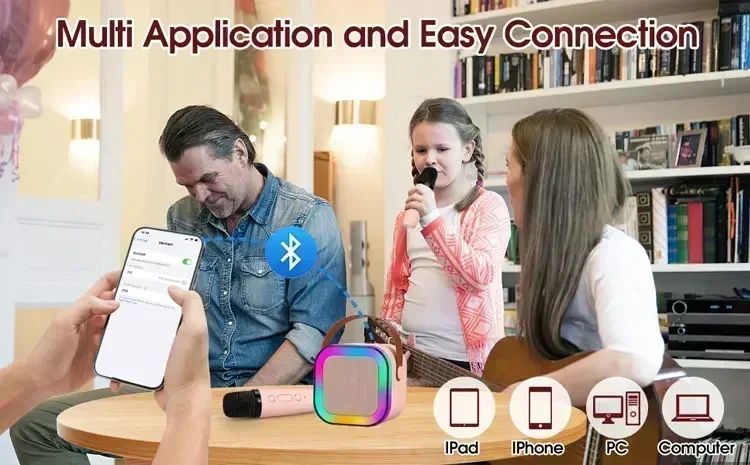 Gaming KTV Karaoke Live Streaming Microphone for iPhone Samsung Laptop with Noise Cancelling Bluetooth Speaker Professional Use
