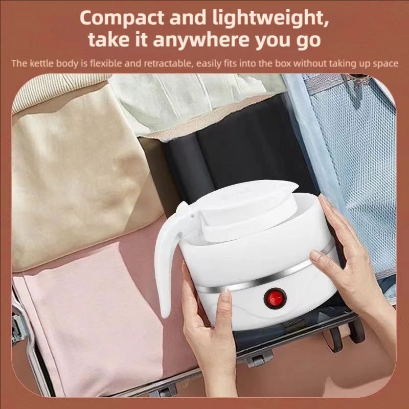600ml portable electric kettle collapsible silicone body convenient storage for business travel mini kettle