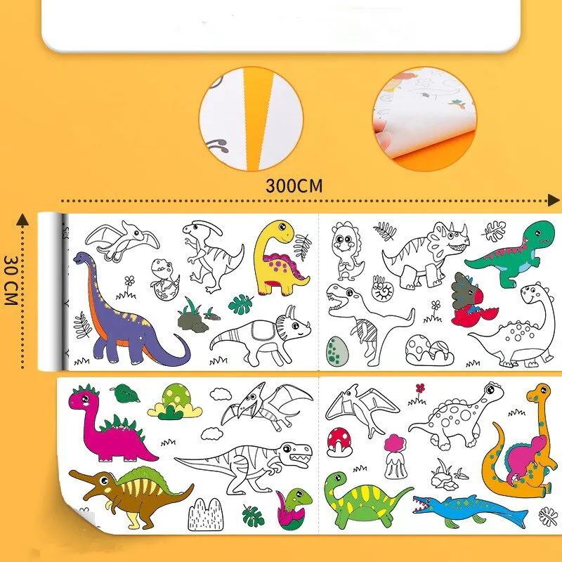 Childrens Graffiti Picture Scroll Coloring Picture Scroll Three Meter Long Pattern Not Repeated Not Dirty Wall Can Be Atta