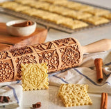Wooden Embossing Rolling Pin Cookies