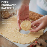Wooden Embossing Rolling Pin Cookies