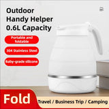 600ml portable electric kettle collapsible silicone body convenient storage for business travel mini kettle