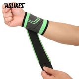 AOLIKES 1PCS 3D Weaving Pressurized Straps Fitness Wristband Crossfit Gym Powerlifting Wrist Support Brace Bandage Hand Wraps