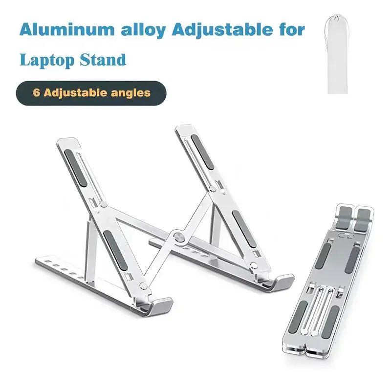 Aluminum Foldable Laptop Stand Adjustable Portable Notebook Holder Support Base For Macbook Air Pro Cooling Bracket Accessories