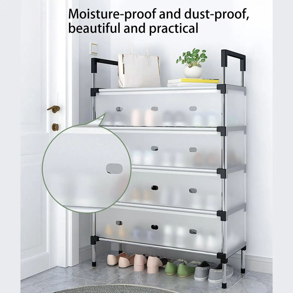Shoe Rack Shoe Organizer Multifunction Sturdy Dustproof Storage Organizer Shelf for Entryway Apartment Hallway Books Sneakers