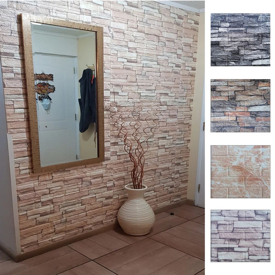 Foam 3D Wall Stickers Self Adhesive Wallpaper Panels Home Decor Living Room Bedroom House Decoration Bathroom Brick Wall Sticker