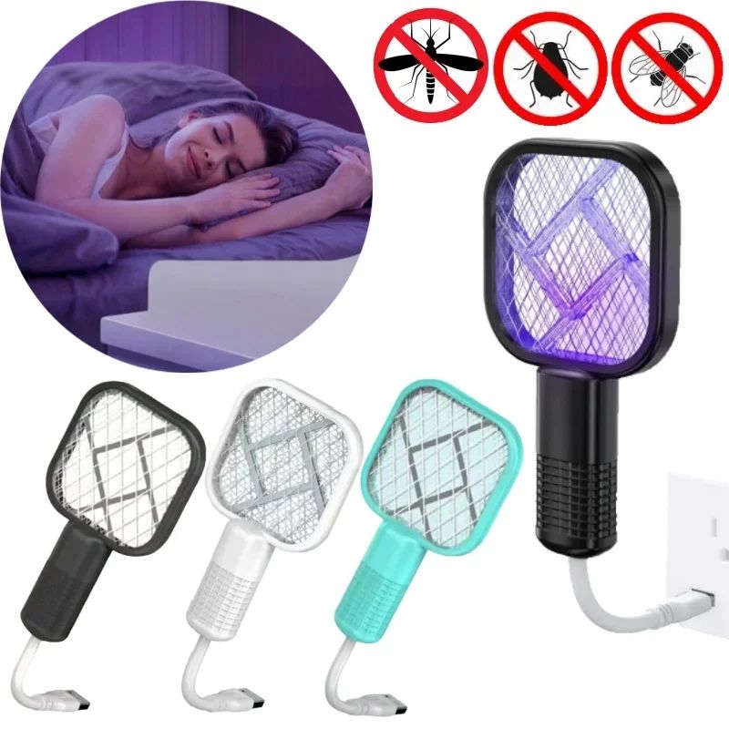 USB Purple Light Mosquito Swatter Electric Fly Killer Automatic Insect Trap for Home Travel Camping Pest Control Gadget