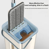 Instant-Clean Flat Mop with Dust-Pushing Base, Manual-Free Mop Head for Tile & Wood Floors, Dry-Wet Dual Purpose Household Tool