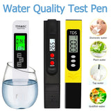 TDS Pen High Precision Water Hardness Instrument EC TDS Tester PH Meter Aquarium Pool Water Quality Purity Testing Pen